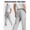 imageGihuo Mens Fleece Cargo Sweatpants Loose Fit Joggers with Pockets Open Bottom Lounge PantsLightgrey