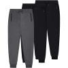 imageGihuo 3 Pack Sweatpants for Men Mens Sweatpants with Zipper Pockets Joggers for MenBlackblackdarkgrey