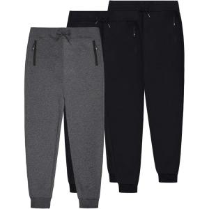 imageGihuo 3 Pack Sweatpants for Men Mens Sweatpants with Zipper Pockets Joggers for MenBlackblackdarkgrey