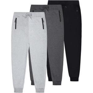 imageGihuo 3 Pack Sweatpants for Men Mens Sweatpants with Zipper Pockets Joggers for MenBlackdarkgreylightgrey