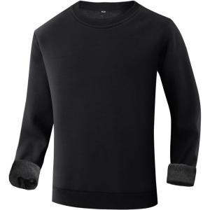 imageGihuo Mens Crewneck Sweatshirt  Soft Fleece Pullover Casual Comfortable Sweatshirt for Men Classic FitBlack