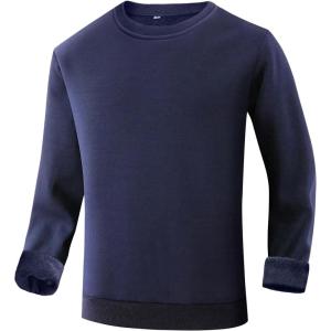 imageGihuo Mens Crewneck Sweatshirt  Soft Fleece Pullover Casual Comfortable Sweatshirt for Men Classic FitNavy
