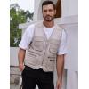 imageGihuo Mens Fishing Safari Vest with Pockets for Summer TravelBeige 02