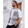 imageGihuo Mens Fishing Safari Vest with Pockets for Summer TravelBeige