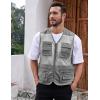 imageGihuo Mens Fishing Safari Vest with Pockets for Summer TravelGrey