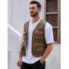 imageGihuo Mens Fishing Safari Vest with Pockets for Summer TravelKhaki 03