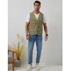 imageGihuo Mens Fishing Vest Casual Utility Travel Safari Cargo Outdoor Work Photo Fly Vest Jacket with Multi PocketsBeige