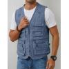 imageGihuo Mens Fishing Vest Casual Utility Travel Safari Cargo Outdoor Work Photo Fly Vest Jacket with Multi PocketsBlue