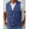 imageGihuo Mens Fishing Vest Casual Utility Travel Safari Cargo Outdoor Work Photo Fly Vest Jacket with Multi PocketsDenim