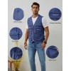 imageGihuo Mens Fishing Vest Casual Utility Travel Safari Cargo Outdoor Work Photo Fly Vest Jacket with Multi PocketsDenim