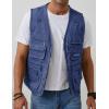 imageGihuo Mens Fishing Vest Casual Utility Travel Safari Cargo Outdoor Work Photo Fly Vest Jacket with Multi PocketsDenim