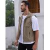 imageGihuo Mens Fishing Vest Utility Vest Casual Outdoor Quick Dry Safari Travel Golf Vest Work VestKhaki 02