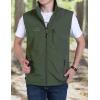 imageGihuo Mens Lightweight Softshell Sleeveless Golf Vest with Zipper Pockets for Travel Hiking Fishing Safari OutwearArmy Green