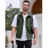 imageGihuo Mens Lightweight Softshell Sleeveless Golf Vest with Zipper Pockets for Travel Hiking Fishing Safari OutwearArmy Green