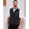 imageGihuo Mens Lightweight Softshell Sleeveless Golf Vest with Zipper Pockets for Travel Hiking Fishing Safari OutwearBlack
