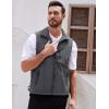 imageGihuo Mens Lightweight Softshell Sleeveless Golf Vest with Zipper Pockets for Travel Hiking Fishing Safari OutwearGrey