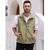 imageGihuo Mens Lightweight Softshell Sleeveless Golf Vest with Zipper Pockets for Travel Hiking Fishing Safari OutwearKhaki