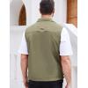 imageGihuo Mens Lightweight Softshell Sleeveless Golf Vest with Zipper Pockets for Travel Hiking Fishing Safari OutwearKhaki