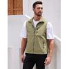 imageGihuo Mens Lightweight Softshell Sleeveless Golf Vest with Zipper Pockets for Travel Hiking Fishing Safari OutwearKhaki