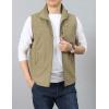 imageGihuo Mens Lightweight Softshell Sleeveless Golf Vest with Zipper Pockets for Travel Hiking Fishing Safari OutwearKhaki4
