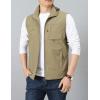 imageGihuo Mens Lightweight Softshell Sleeveless Golf Vest with Zipper Pockets for Travel Hiking Fishing Safari OutwearKhaki4