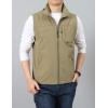 imageGihuo Mens Lightweight Softshell Sleeveless Golf Vest with Zipper Pockets for Travel Hiking Fishing Safari OutwearKhaki4