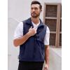 imageGihuo Mens Lightweight Softshell Sleeveless Golf Vest with Zipper Pockets for Travel Hiking Fishing Safari OutwearNavy