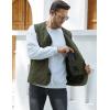 imageGihuo Mens Travel Vest Casual Outdoor MultiPocket VNeck Button Cotton Workwear VestArmy Green