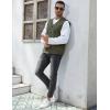 imageGihuo Mens Travel Vest Casual Outdoor MultiPocket VNeck Button Cotton Workwear VestArmy Green