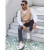 imageGihuo Mens Travel Vest Casual Outdoor MultiPocket VNeck Button Cotton Workwear VestBeige
