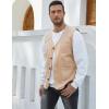 imageGihuo Mens Travel Vest Casual Outdoor MultiPocket VNeck Button Cotton Workwear VestBeige