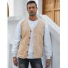 imageGihuo Mens Travel Vest Casual Outdoor MultiPocket VNeck Button Cotton Workwear VestBeige