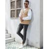imageGihuo Mens Travel Vest Casual Outdoor MultiPocket VNeck Button Cotton Workwear VestBeige