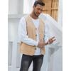 imageGihuo Mens Travel Vest Casual Outdoor MultiPocket VNeck Button Cotton Workwear VestBeige