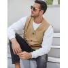 imageGihuo Mens Travel Vest Casual Outdoor MultiPocket VNeck Button Cotton Workwear VestKhaki