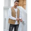 imageGihuo Mens Travel Vest Casual Outdoor MultiPocket VNeck Button Cotton Workwear VestKhaki