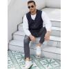 imageGihuo Mens Travel Vest Casual Outdoor MultiPocket VNeck Button Cotton Workwear VestNavy