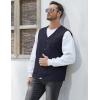 imageGihuo Mens Travel Vest Casual Outdoor MultiPocket VNeck Button Cotton Workwear VestNavy