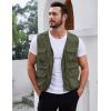 imageGihuo Mens Utility Fishing Vest Lightweight Outdoor Work Safari Travel Cargo Vest with MultiPocketsArmygreen