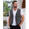 imageGihuo Mens Utility Fishing Vest Lightweight Outdoor Work Safari Travel Cargo Vest with MultiPocketsGrey