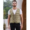 imageGihuo Mens Utility Fishing Vest Lightweight Outdoor Work Safari Travel Cargo Vest with MultiPocketsKhaki