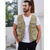 imageGihuo Mens Utility Fishing Vest Lightweight Outdoor Work Safari Travel Cargo Vest with MultiPocketsKhaki