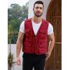 imageGihuo Mens Utility Fishing Vest Lightweight Outdoor Work Safari Travel Cargo Vest with MultiPocketsRed