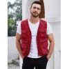 imageGihuo Mens Utility Fishing Vest Lightweight Outdoor Work Safari Travel Cargo Vest with MultiPocketsRed