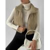 imageGihuo Womens Corduroy Puffer Vest Cropped Stand Collar Zip Up Vest Quilted Sleeveless Jackets GiletKhaki