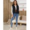 imageGihuo Womens Corduroy Puffer Vest Stand Collar Zip Up Padded Vests Sleeveless Quilted Jackets Snap Gilet with PocketsBlack