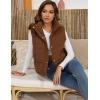 imageGihuo Womens Corduroy Puffer Vest Stand Collar Zip Up Padded Vests Sleeveless Quilted Jackets Snap Gilet with PocketsBrown