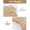 imageGihuo Womens Corduroy Puffer Vest Stand Collar Zip Up Padded Vests Sleeveless Quilted Jackets Snap Gilet with PocketsKhaki