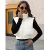 imageGihuo Womens Cropped Puffer Vest Sleeveless Puffer Jacket Padded Gilet Outerwear Winter Full Zip Lightweight CoatBeige