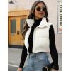 imageGihuo Womens Cropped Puffer Vest Sleeveless Puffer Jacket Padded Gilet Outerwear Winter Full Zip Lightweight CoatBeige